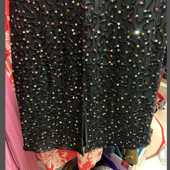 Vintage Laurence Kazar Silk Sequin Dress - Picture 4 of 12